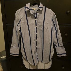 Oversized Madewell Striped Chambray Top - XS